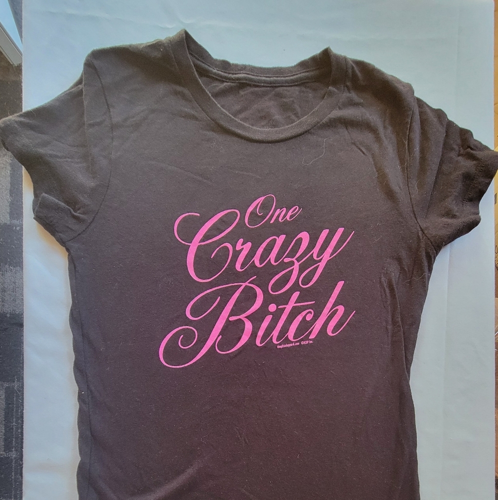 Women's Black Graphic Tee cap Sleeve  Size XS/S